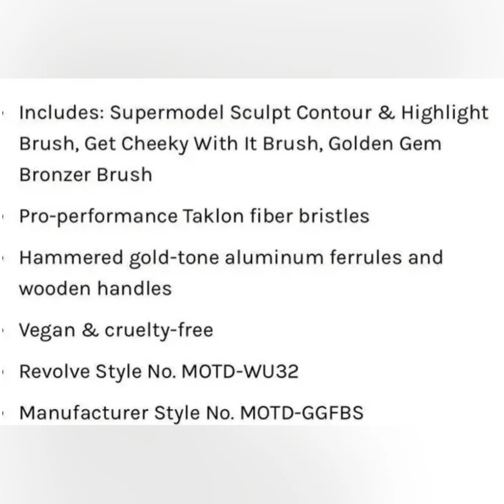 MOTD Cosmetics Gold Goddess   Trio Brush Set